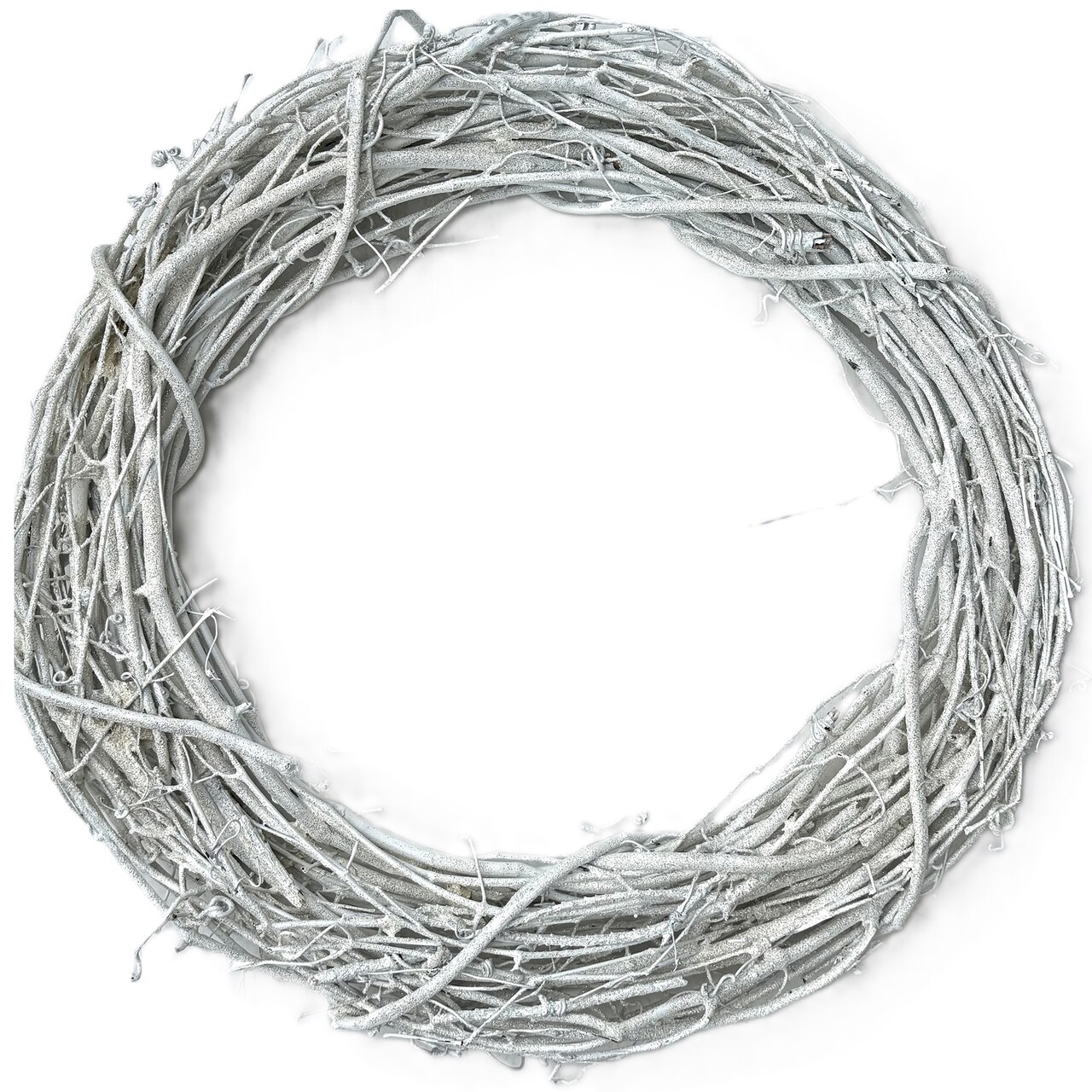 Kraft Lane: 18" Painted Grapevine Wreath - Glitter White - DIY Craft Projects, Handcrafted, In-Outdoor Decoration, Behr Paint, Seasonal-Holiday-Home